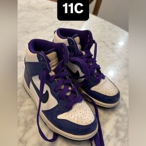 Nike Kids Dunk High "Electro Purple Midnight Navy" sneakers